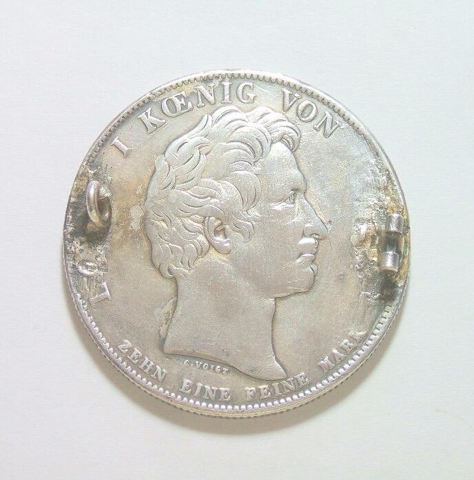 【银】德国巴伐利亚1830年 女神拿花1泰勒大银币 极美品
