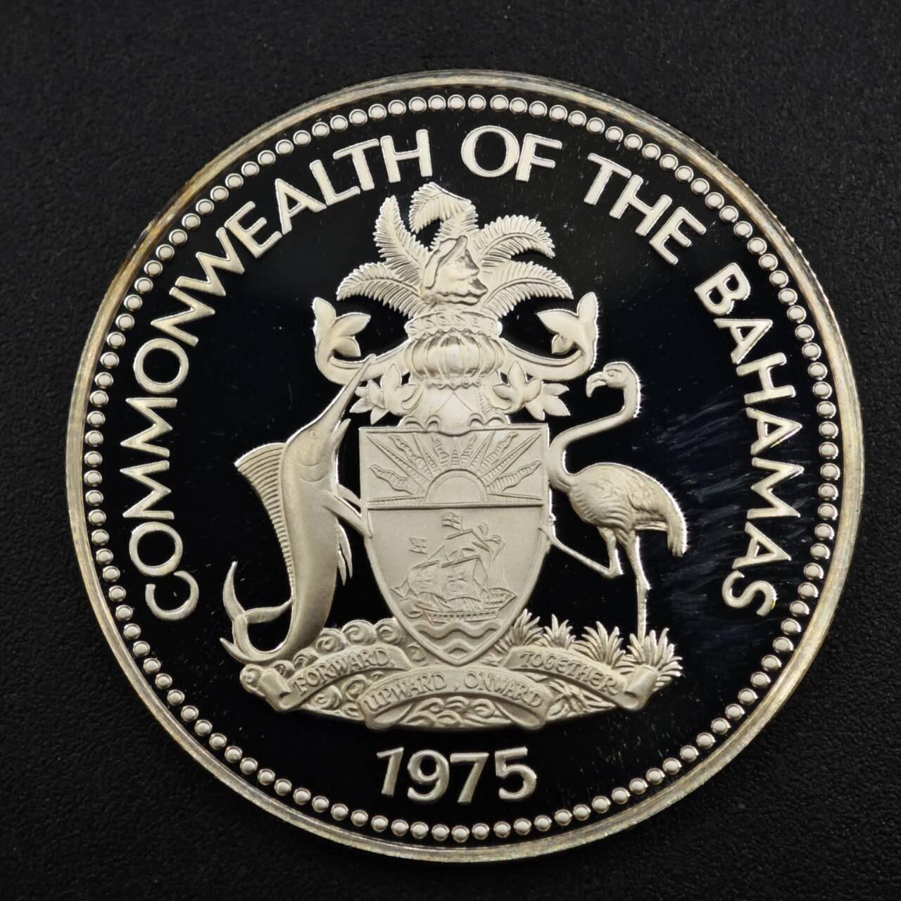 【淘币小摊】实时拍第八百二十二拍   银币套币场   满百包邮可预留二周 每周一统一发货   巴哈马1975年1元海螺精制银币 重18.14克800银 纯银价192