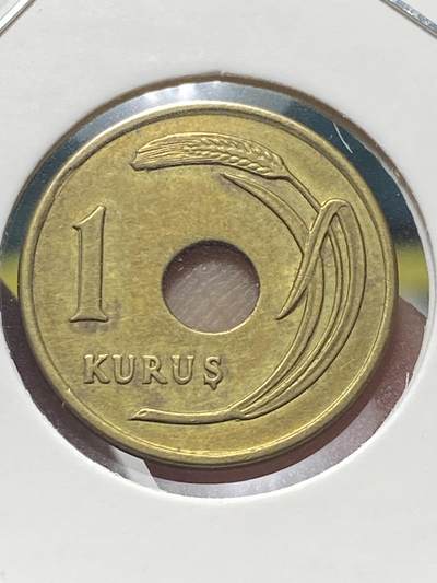 2025年第一百三十四场(总第一百六十场）外国好品纸夹散币场(免佣金) - 少见好品–土耳其🇹🇷1949年1库鲁(建国后第四套流通硬币)