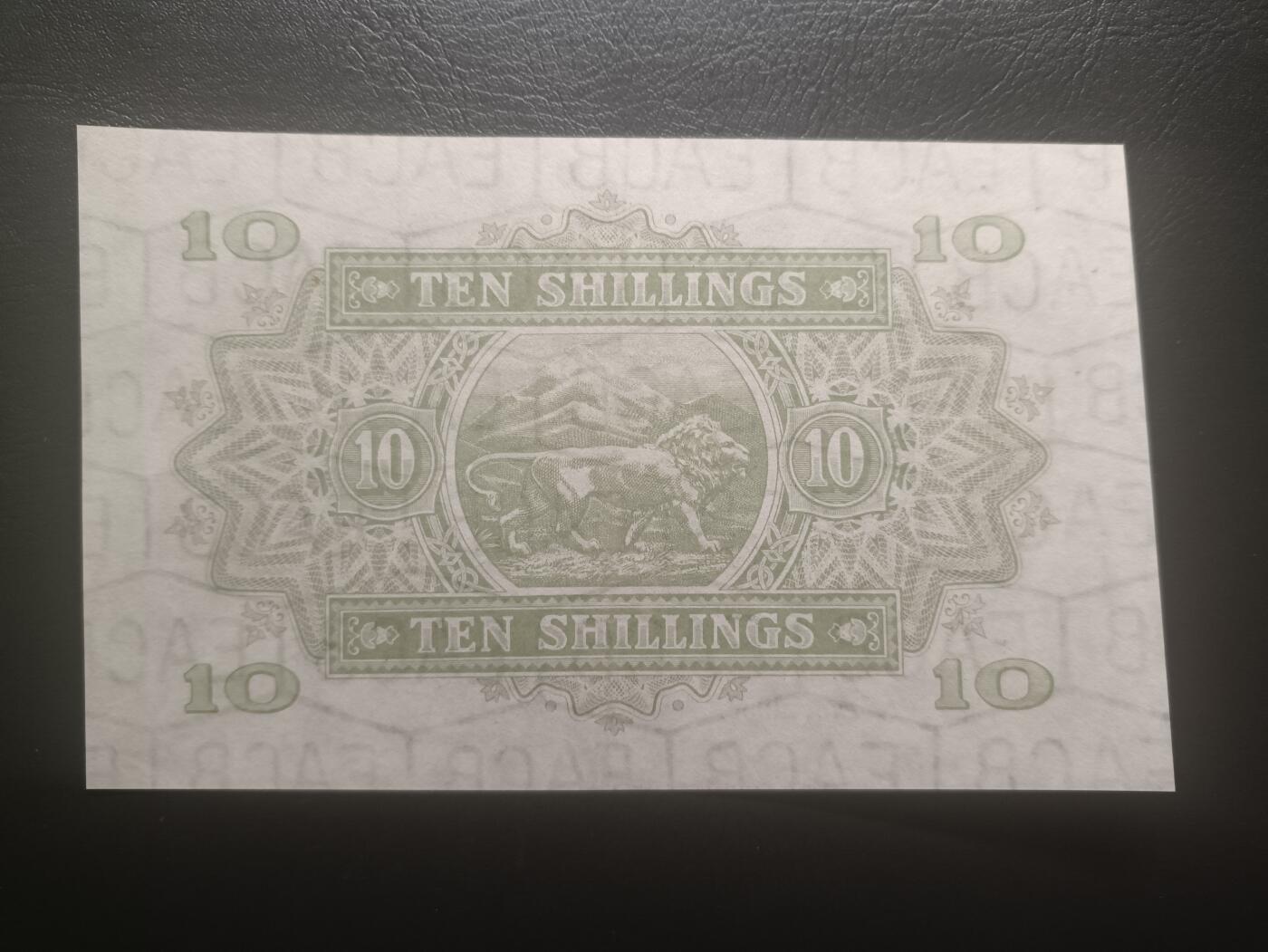 2025十二月第二期，总207期 英属东非1956年10先令AUNC，大冠女王和狮子，稀有英属殖民地品种