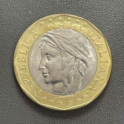 回流1208 - 意大利1998年1000里拉双色币大面值 统一后的德国地图