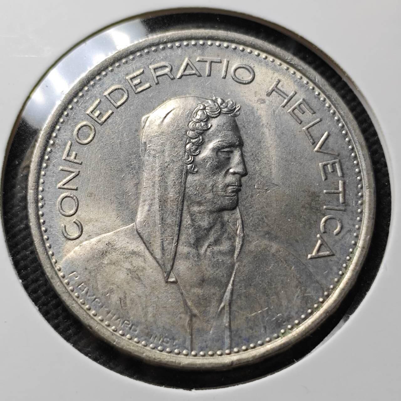 KK钱币收藏小铺 第376期  2月预留时间 周末发货  1968瑞士5法郎