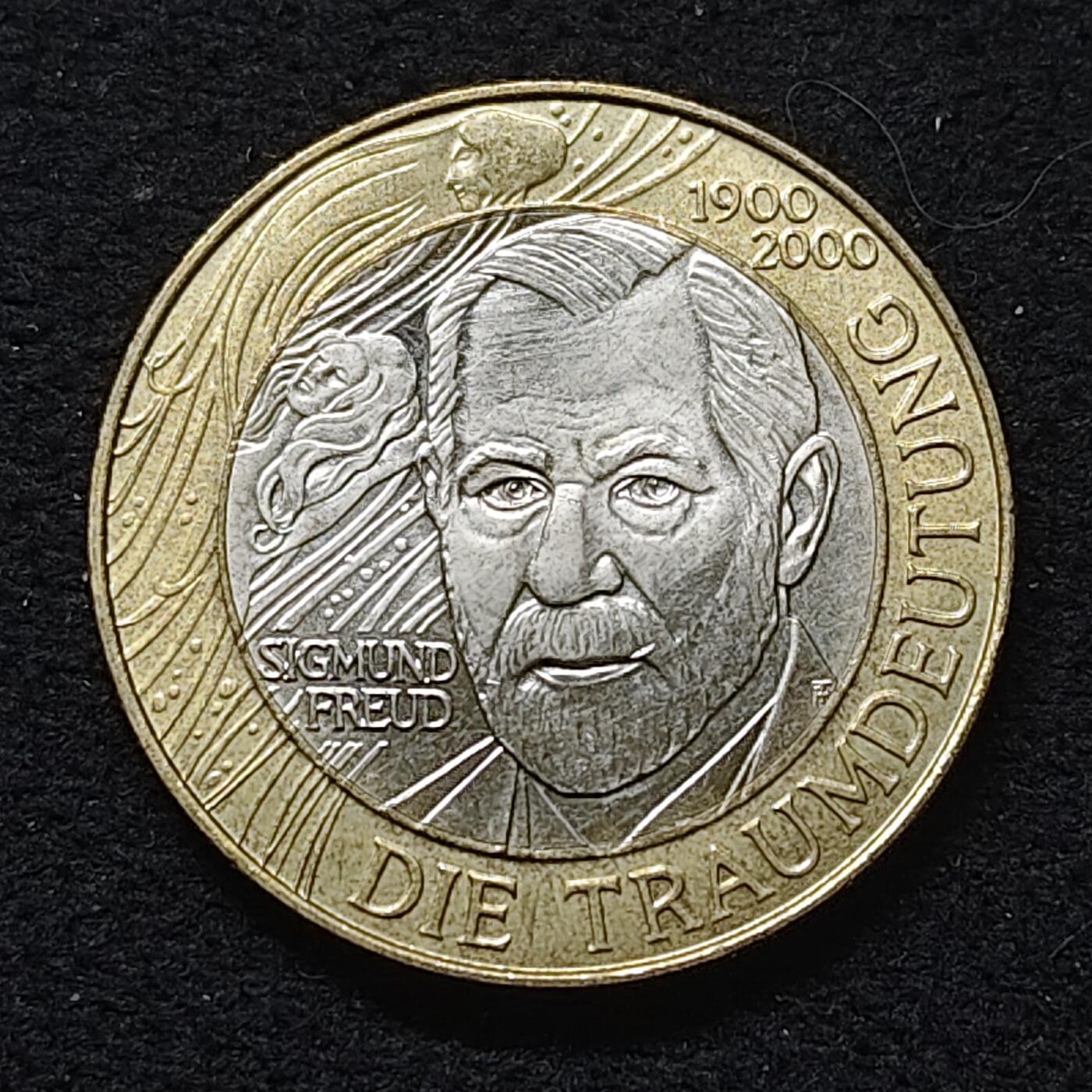 【全场包邮】纯粹捡漏拍484场（免费代拍第21场） 奥地利2000年50先令心理学家西格蒙德·弗洛伊德双色纪念币
