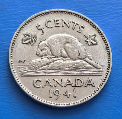 外国优质老铜币银币持续添加中，周六九点倒数截拍，满百包邮，可寄存半年，喜欢朋友微信扫描二维码可直接参拍 - 二战币加拿大1941年5分