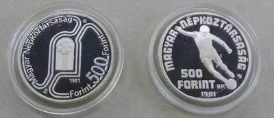 ❤️【币观天下】❤️ 第334期钱币拍卖- 2025.12.12周五晚上6点半场-长期征集拍品 - 匈牙利1982年世界杯纪念银币两枚每枚面值500福林，640银28克。