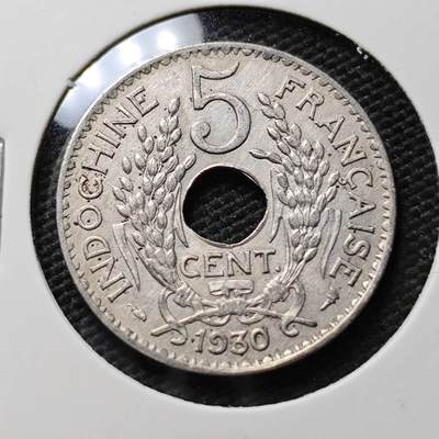 KK钱币收藏小铺 第376期  2月预留时间 周末发货 -  1930法属印支5分
