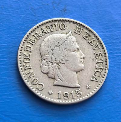 外国优质老铜币银币持续添加中，周六九点倒数截拍，满百包邮，可寄存半年，喜欢朋友微信扫描二维码可直接参拍 - 瑞士1915年5分