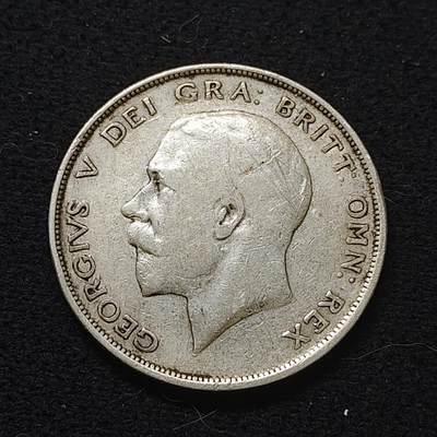 【全场包邮】纯粹捡漏拍486场（免费代拍第23场） - 英国1911年乔治五世半克朗（32.3毫米14.14克）银币