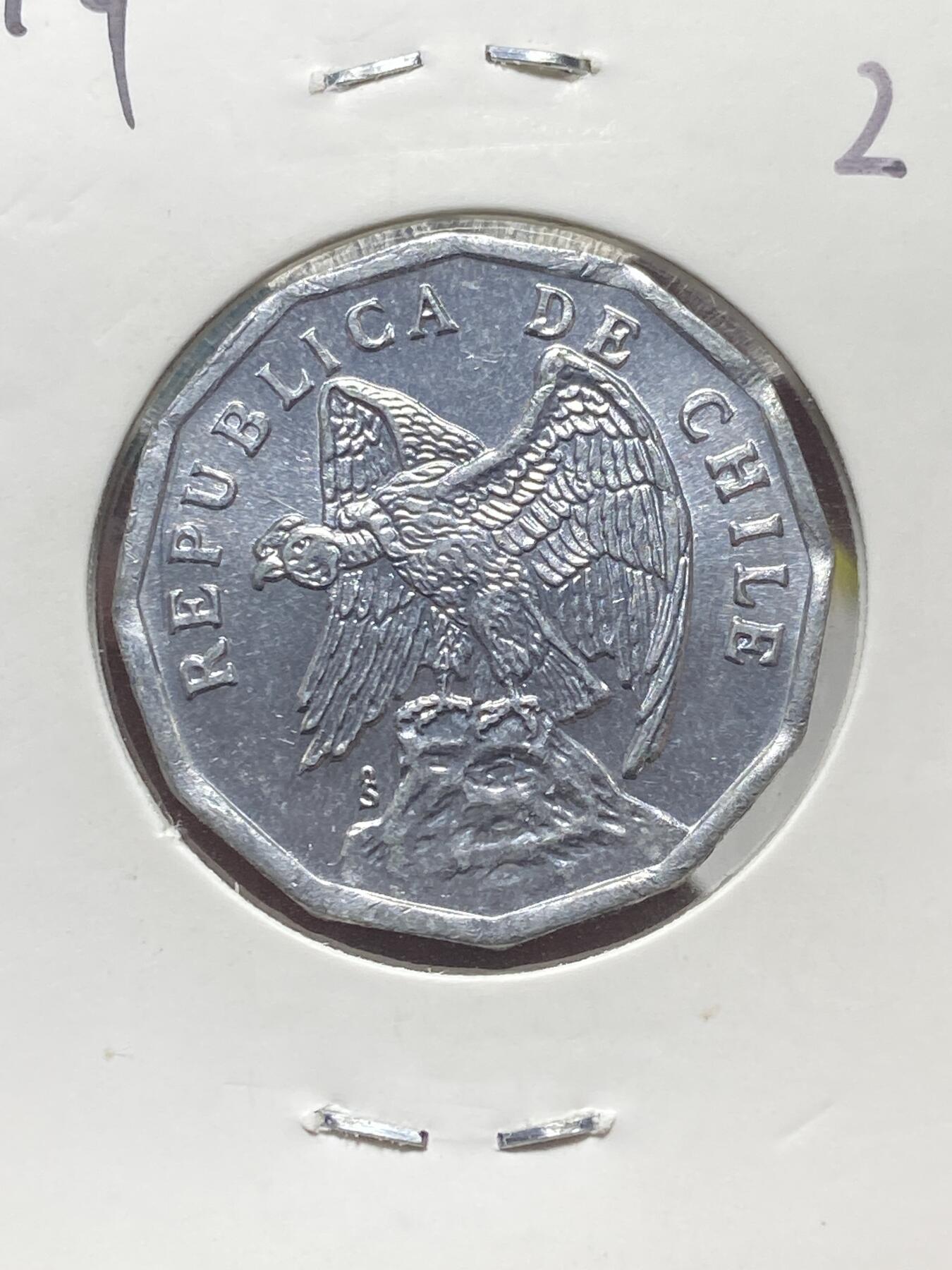 2025年第一百三十五场(总第一百六十一场）外国好品纸夹散币场(免佣金) 好品–智利🇨🇱1979年10分(关门年)