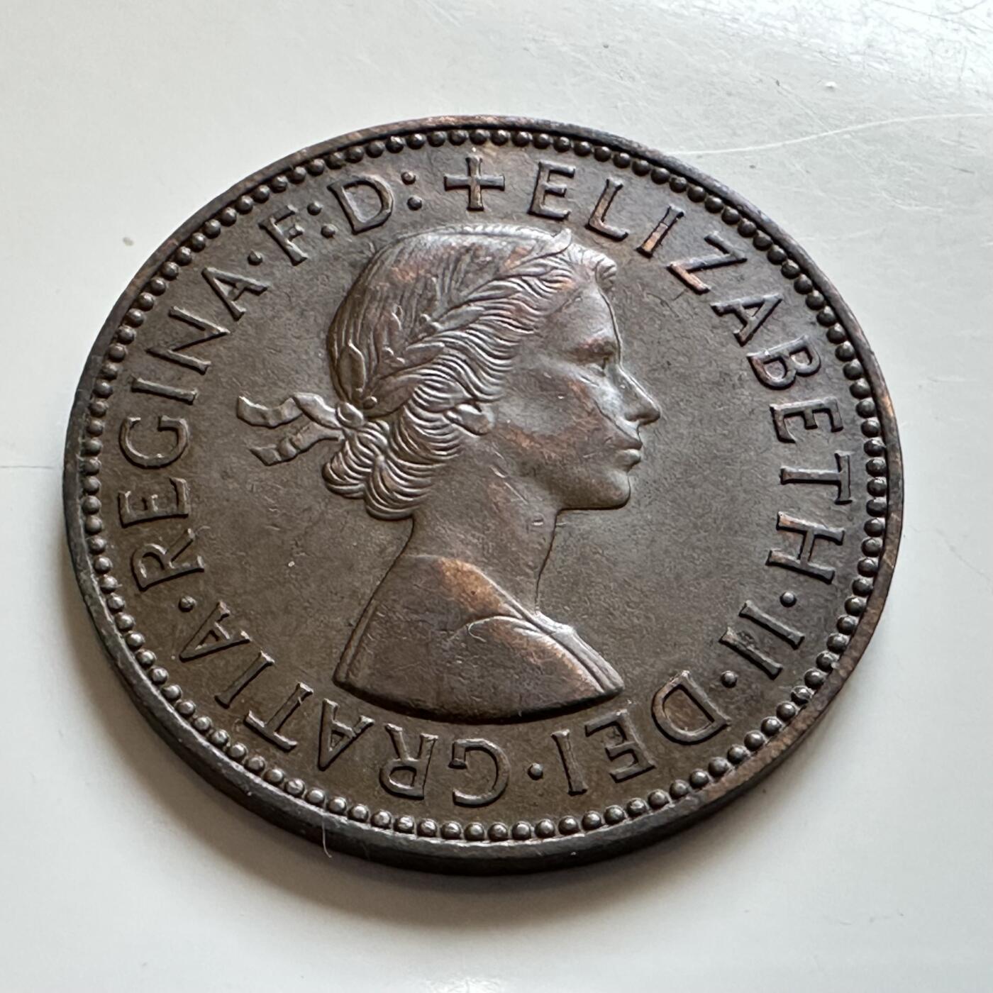 🌹外币初藏🌹🐯2025年第139场  每周二四六晚8️⃣点 接代拍 英国1955年半便士b