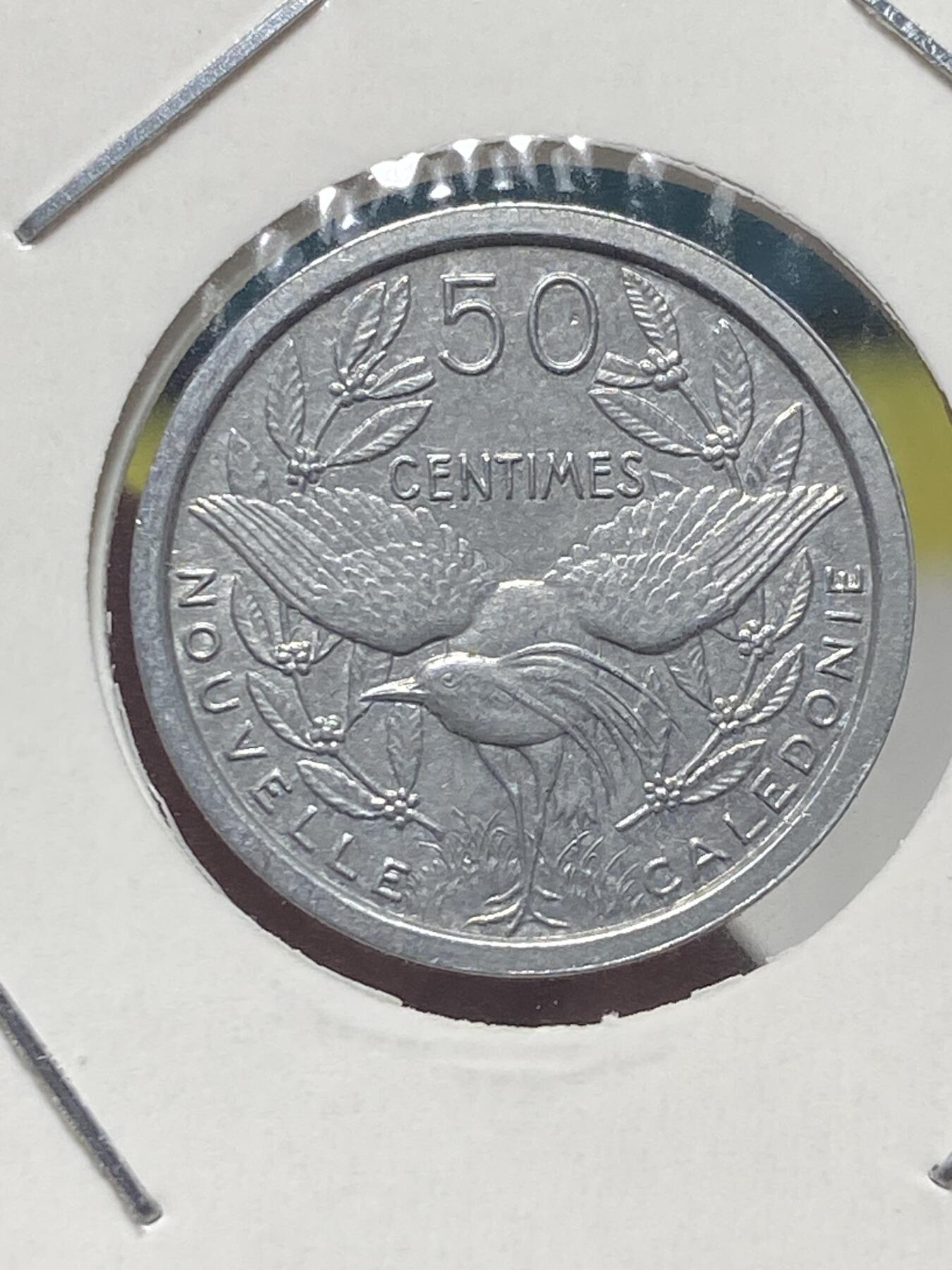 2025年第一百三十五场(总第一百六十一场）外国好品纸夹散币场(免佣金) 法属新喀里多尼亚🇳🇨1949单年份50分(第一套流通硬币)