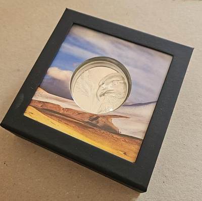 ❤️【币观天下】❤️ 第334期钱币拍卖- 2025.12.12周五晚上6点半场-长期征集拍品 - 少见蒙古2020年雄鹰双面高浮雕三盎司银币（有证书包装）