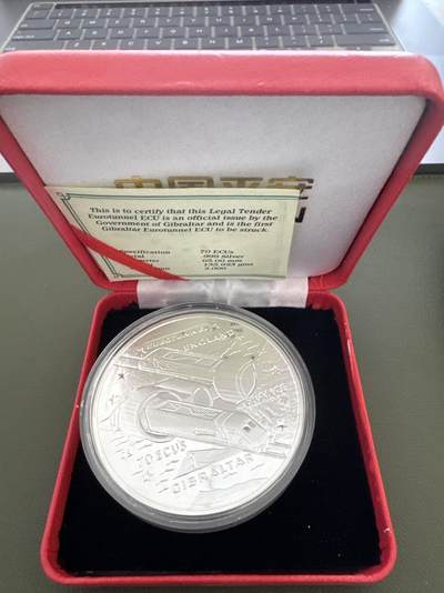 ❤️【币观天下】❤️ 第334期钱币拍卖- 2025.12.12周五晚上6点半场-长期征集拍品 - 直布罗陀1993年铁路隧道精制银币155.92克发行量2000枚