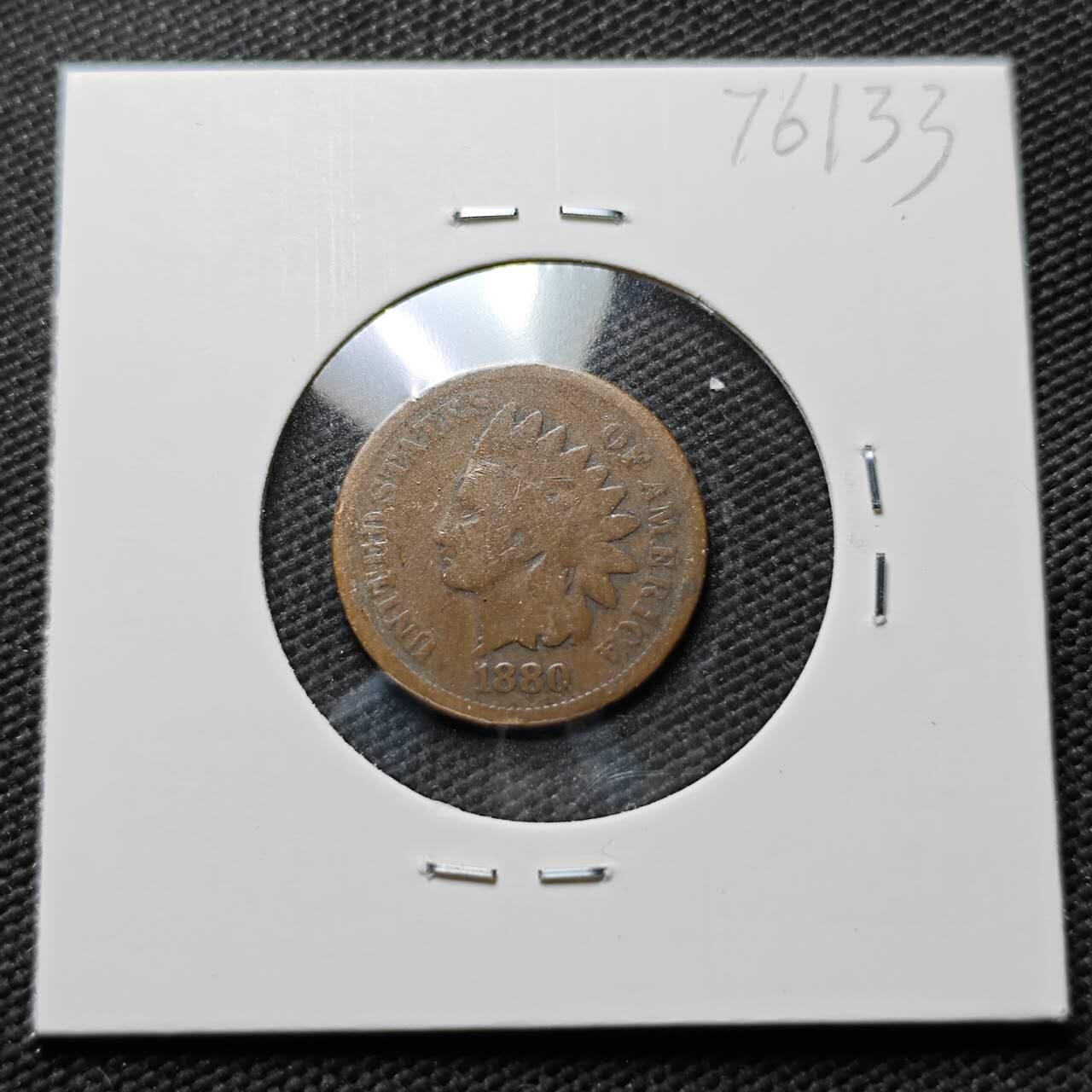 KK钱币收藏小铺 第376期  2月预留时间 周末发货  1880美国1分铜币