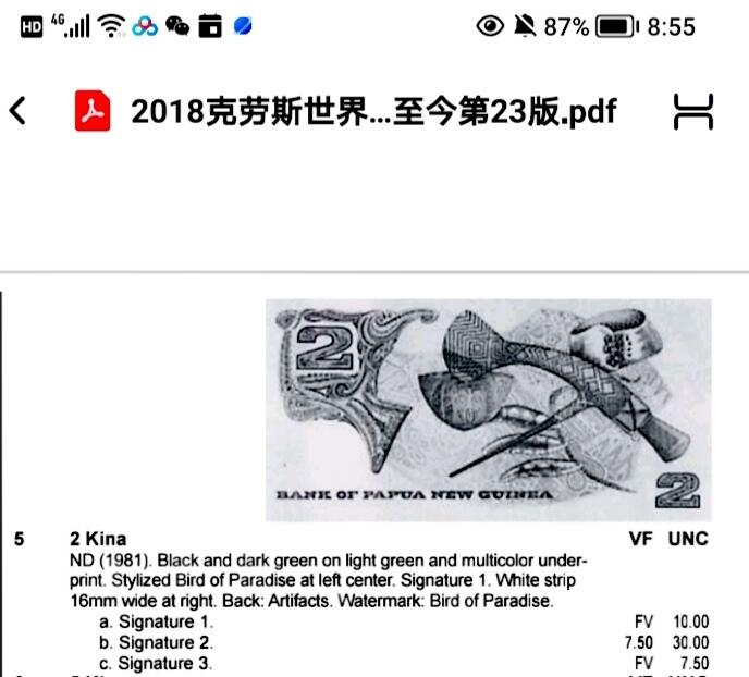 全新巴布亚新几内亚1981年2基纳靓品纸币
