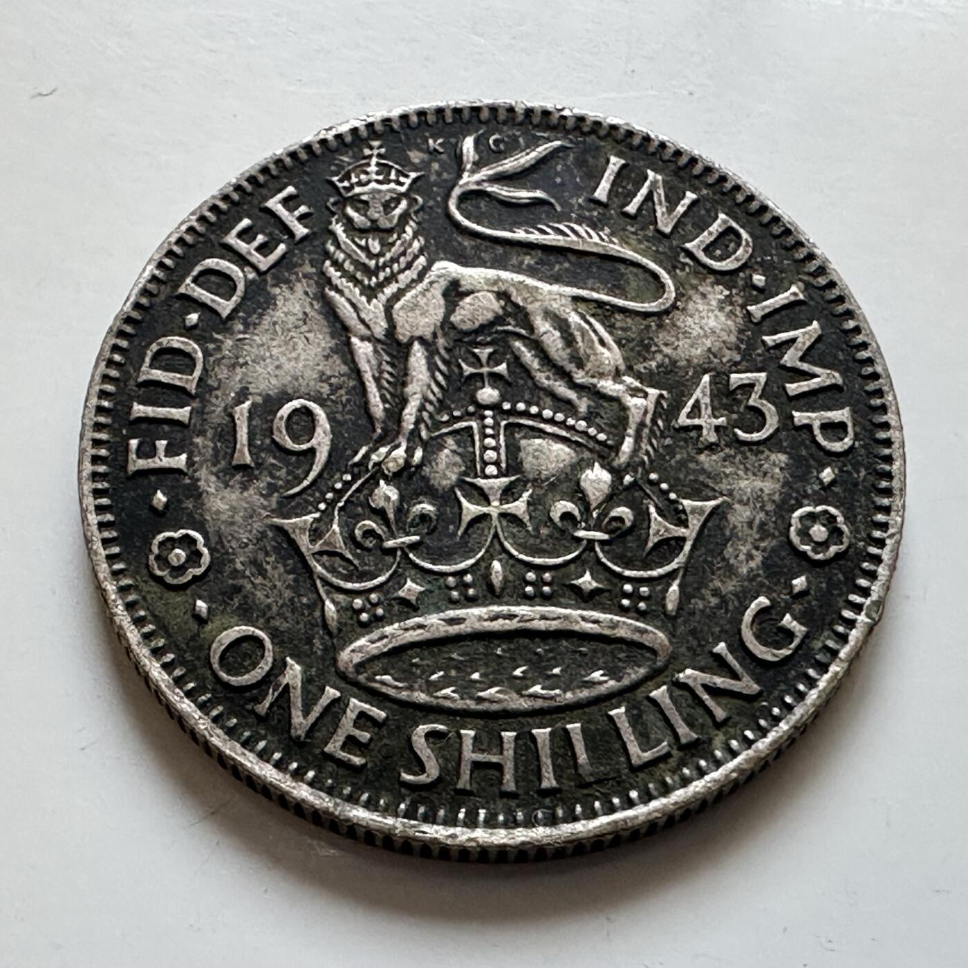 🌹外币初藏🌹🐯2025年第139场  每周二四六晚8️⃣点 接代拍 英国1943年1先令银币