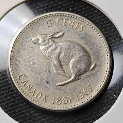 KK钱币收藏小铺 第377期  2月预留时间 周末发货 -  1967加拿大5分纪念币