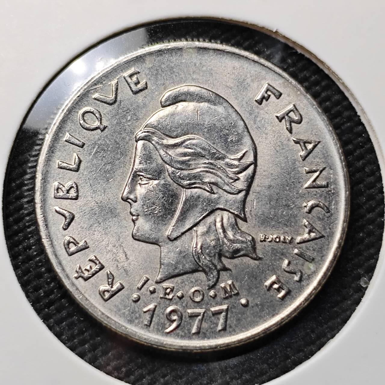 KK钱币收藏小铺 第377期  2月预留时间 周末发货  1977法属新喀里多尼亚10法郎