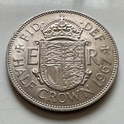 🌹外币初藏🌹🐯2025年第139场  每周二四六晚8️⃣点 接代拍 - 英国1967年半克朗