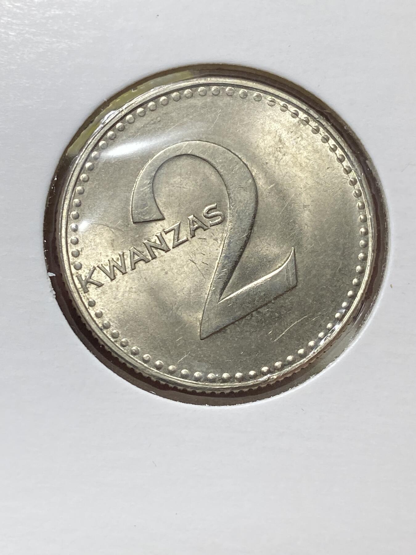 2025年第一百三十五场(总第一百六十一场）外国好品纸夹散币场(免佣金) 少见好品–安哥拉🇦🇴1977年2宽扎(独立后首套流通硬币)