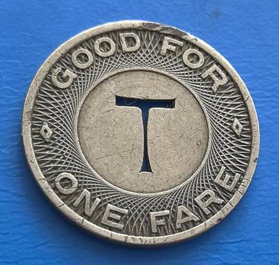 外国优质老铜币银币持续添加中，周六九点倒数截拍，满百包邮，可寄存半年，喜欢朋友微信扫描二维码可直接参拍 - 美国坦帕世1948年公交代用币，直径22.6mm