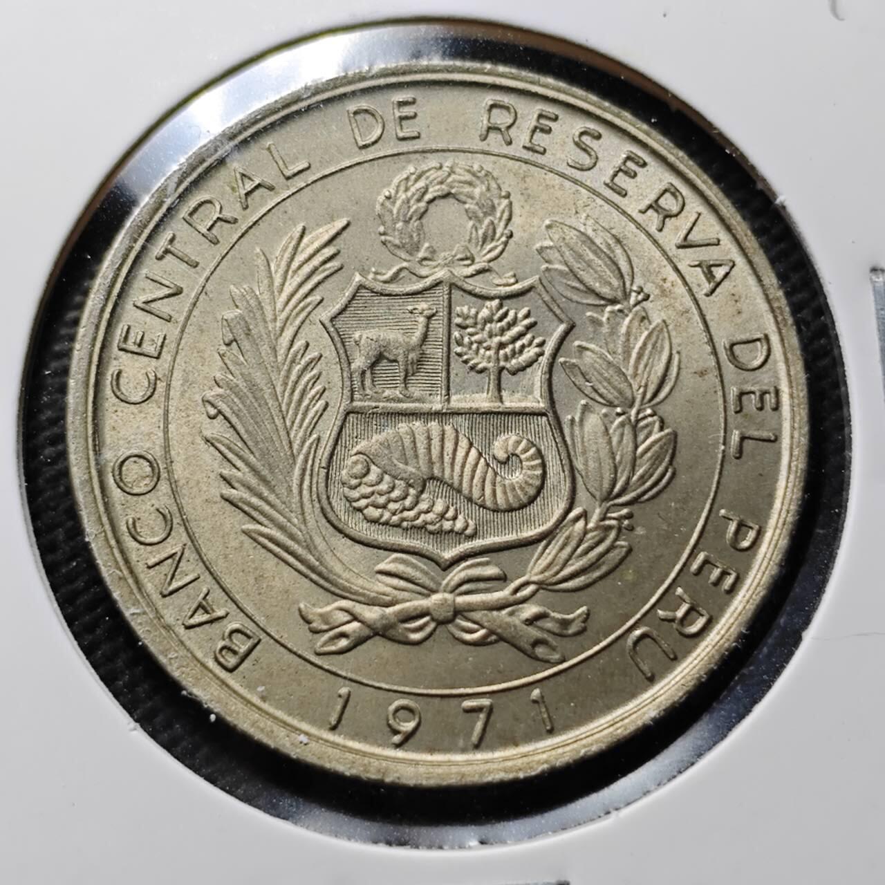 KK钱币收藏小铺 第376期  2月预留时间 周末发货  1971秘鲁10索尔纪念币 好品