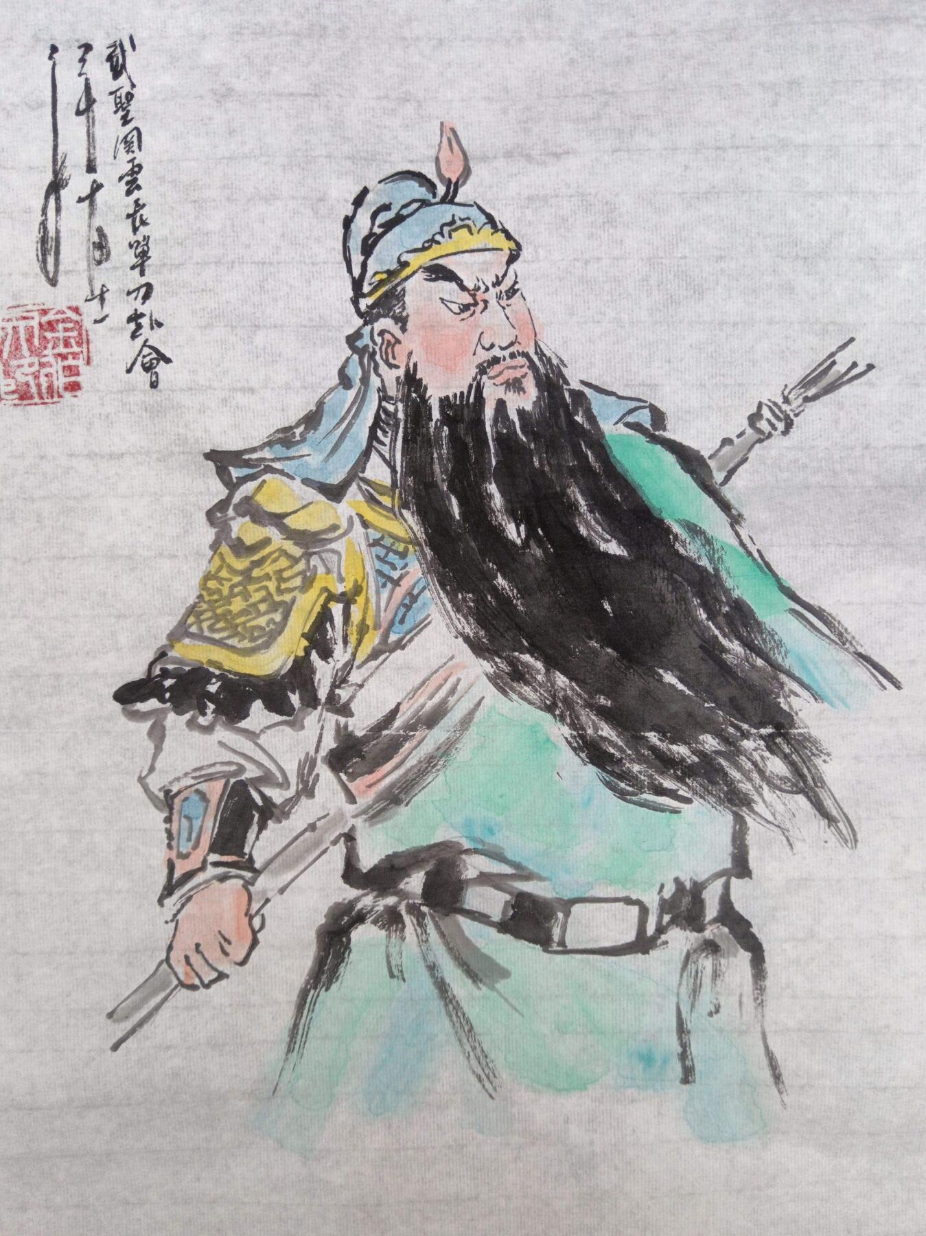 天玑星卡拍第148期《12.11周四截拍》持续收拍收评中 满赠卡需备注 【手绘水墨画】bowen艺术 原创水墨画 武圣关云长单刀赴会 A4左右尺寸 宣纸