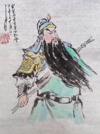 天玑星卡拍第148期《12.11周四截拍》持续收拍收评中 满赠卡需备注 - 【手绘水墨画】bowen艺术 原创水墨画 武圣关云长单刀赴会 A4左右尺寸 宣纸