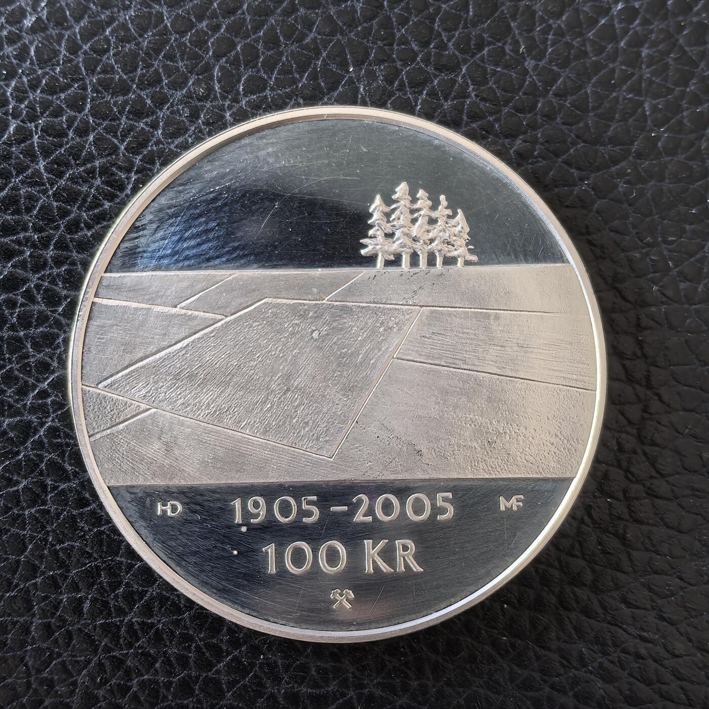 道一币馆币章第一百五十九场 挪威2003年国家独立百年100克朗精制纪念银币  33.6g 925S 