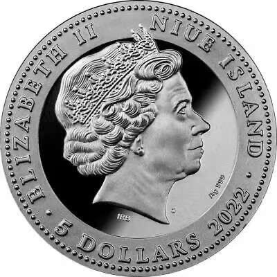 第184期拍卖 纽埃2022年， 喜马拉雅雪人-夜帝，2盎司，集 超高浮雕,局部仿古,黑色精制,钌化抗氧化,镶嵌蓝色树脂,凹面,microprinting尖端技术工艺于一体之大成纪念银币. 盒证全. 充满神秘感超高颜值,实物更漂亮震撼. 大热门. 国外售价315+美元