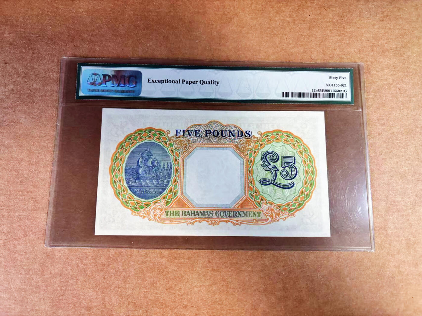 【Blue Auction】世界纸币精拍第760期——18级TOP拍卖/信誉/品质/专业/高效💫 【仅有A/2冠 发行量小 无47】巴哈马 1936年5镑 最高值 英王乔六 PMG65EPQ 老壳 值得收藏