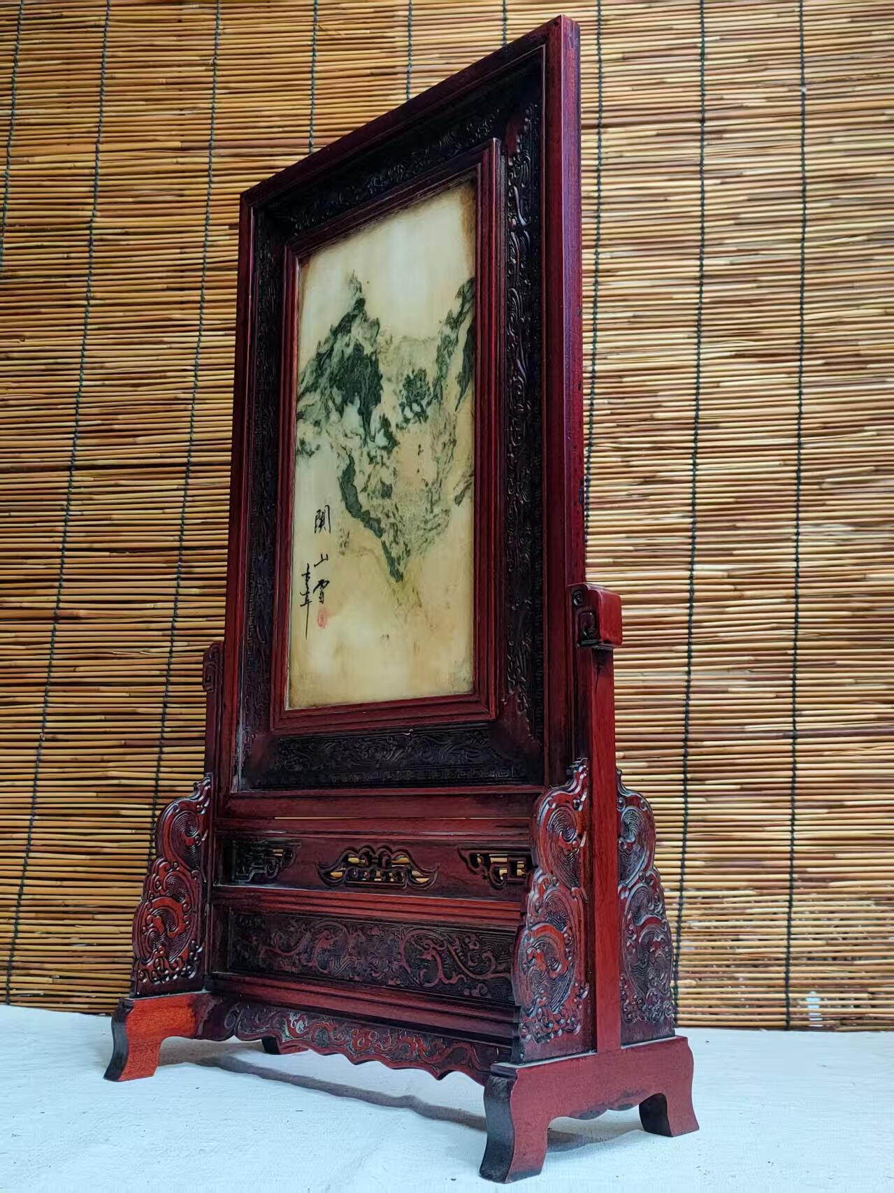 红木屏风  做工精湛  品相一流