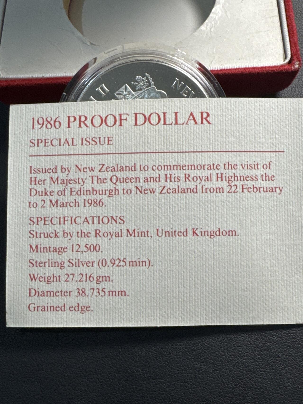 ❤️【币观天下】❤️ 第334期钱币拍卖- 2025.12.12周五晚上6点半场-长期征集拍品 新西兰1986年伊丽莎白女王登基1盎司精制纪念银币盒证齐全