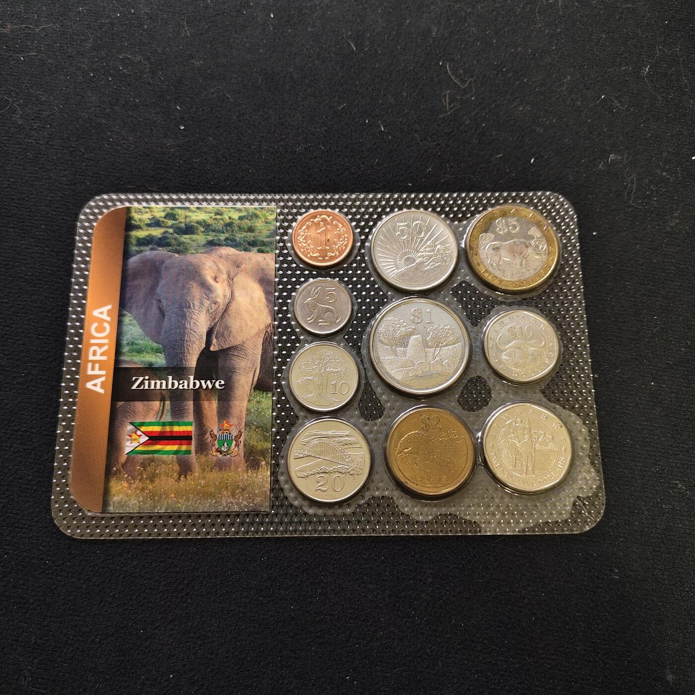 【全场包邮】纯粹捡漏拍484场（免费代拍第21场） 津巴布韦1997-2003年10枚封装套币