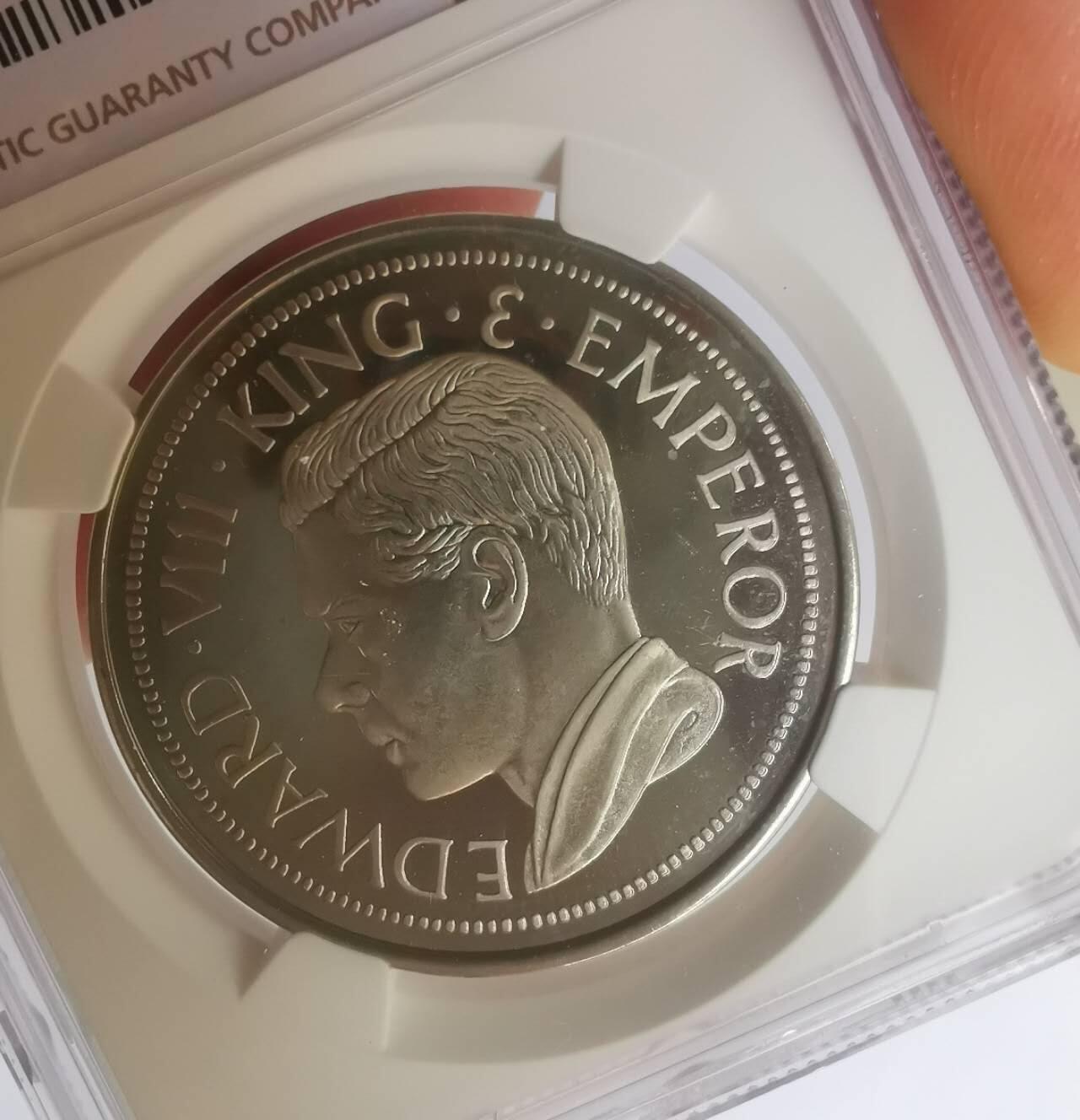 巨藏钱币第七期硬币场12月12号20点开拍 英国1984年1克朗精制镍币爱德华八世版NGC-PF66