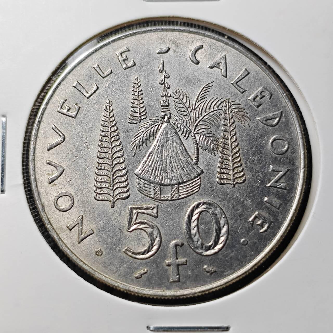KK钱币收藏小铺 第377期  2月预留时间 周末发货 1967法属新喀里多尼亚50法郎 