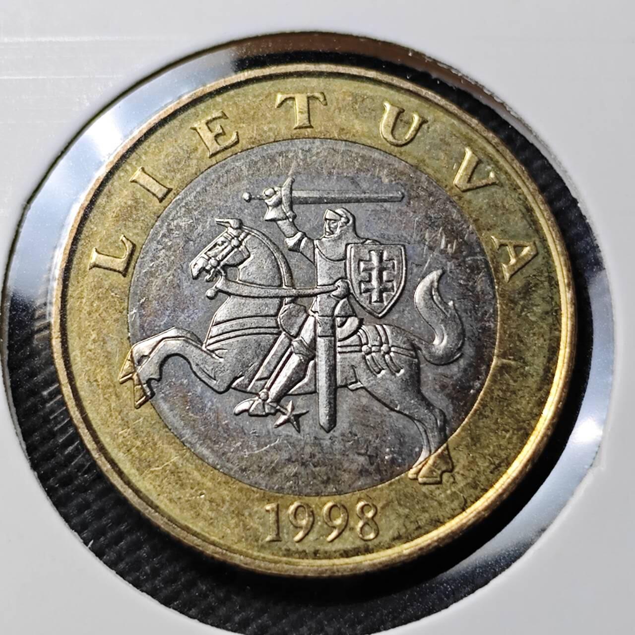 KK钱币收藏小铺 第377期  2月预留时间 周末发货  1998立陶宛2立特双色币