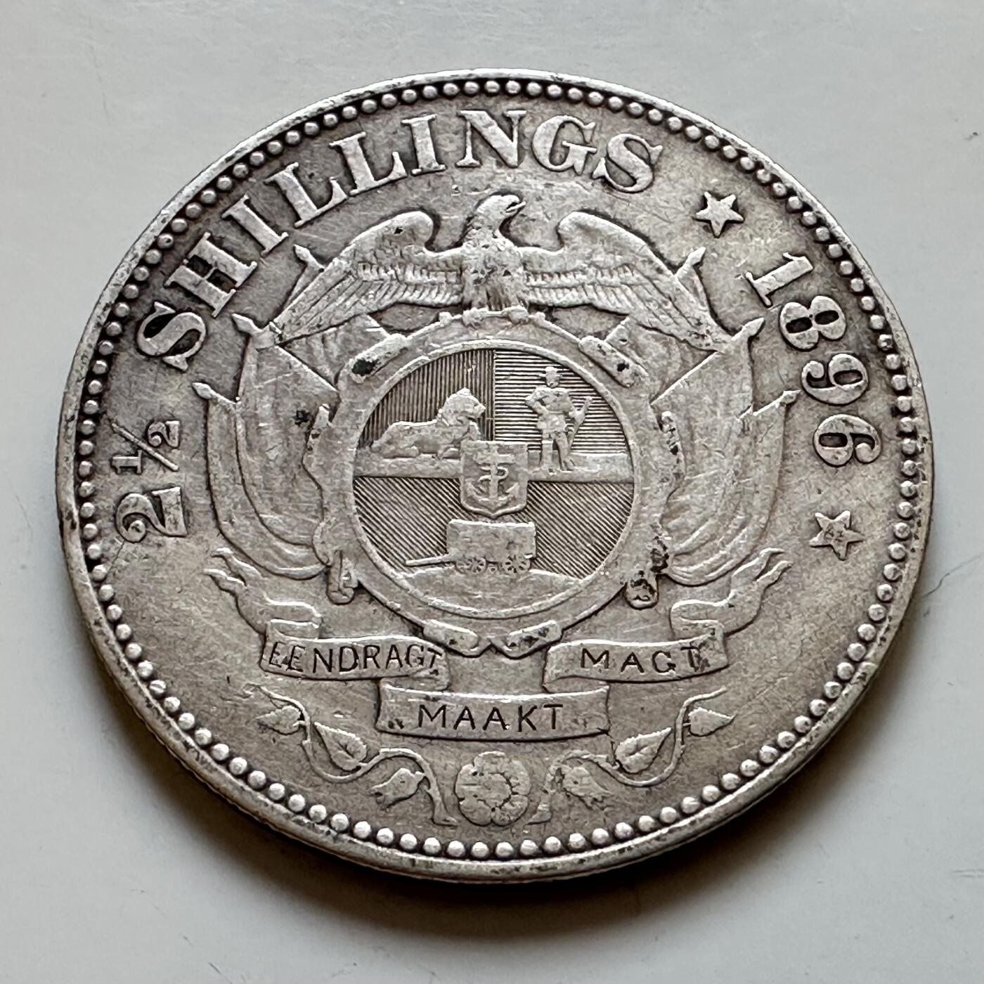 🌹外币初藏🌹🐯2025年第139场  每周二四六晚8️⃣点 接代拍 南非 德兰士瓦1896年2.5先令银币 14.14克925银