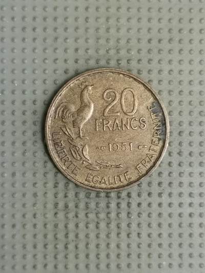 2025年第137场各国散币拍卖（总第137场） - 法国1951年20法郎
