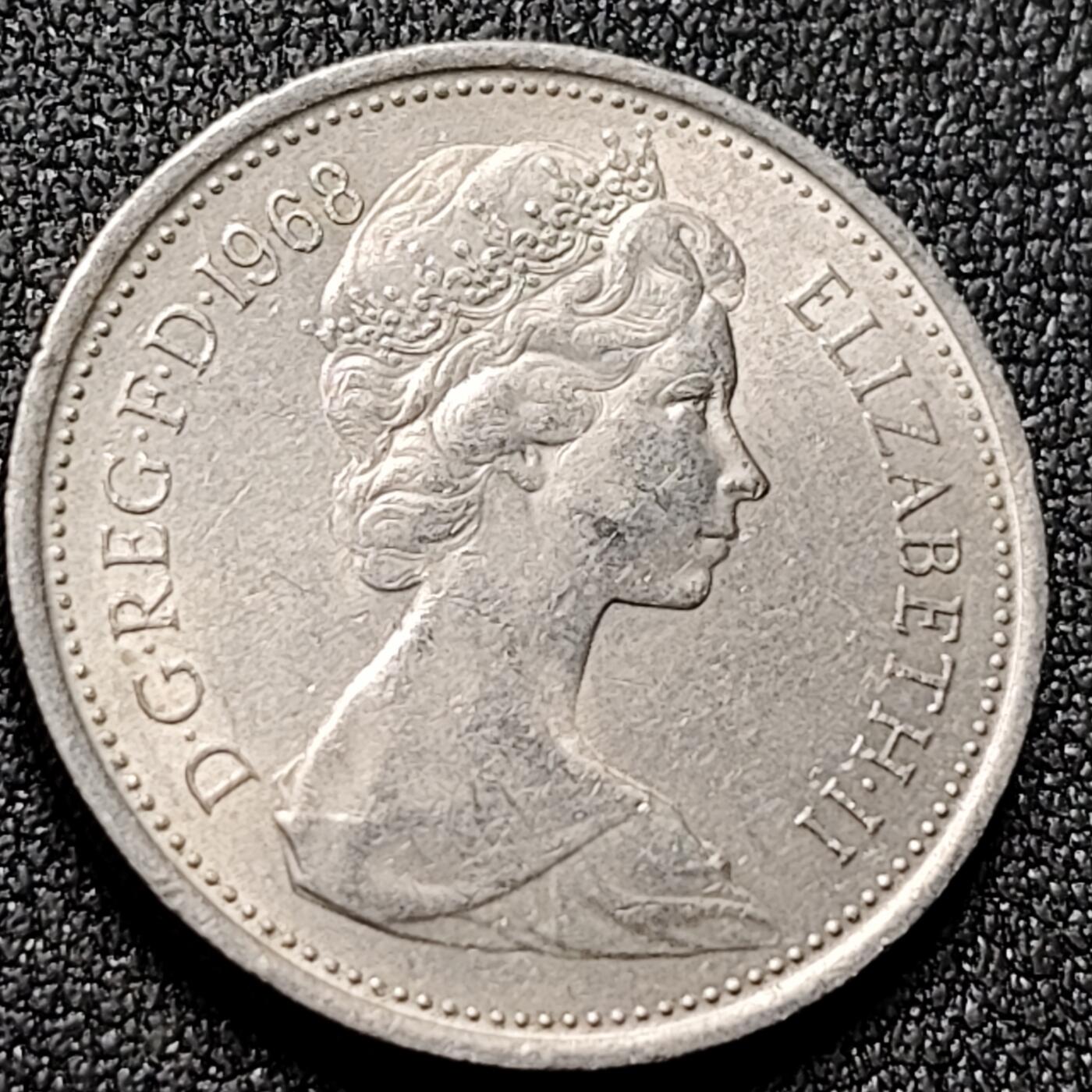 泉币菌-第143场-精品福利场 青年女王大版加冕苏格兰蓟 英国5便士铜镍硬币 23.5mm5.6g