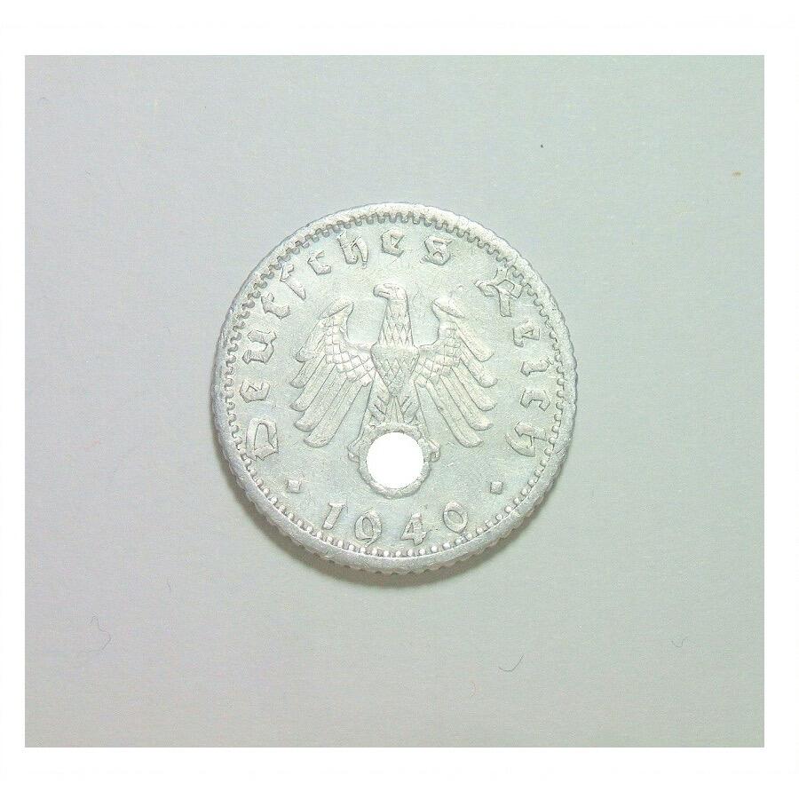 德国第三帝国1940年F版50芬尼 极美品