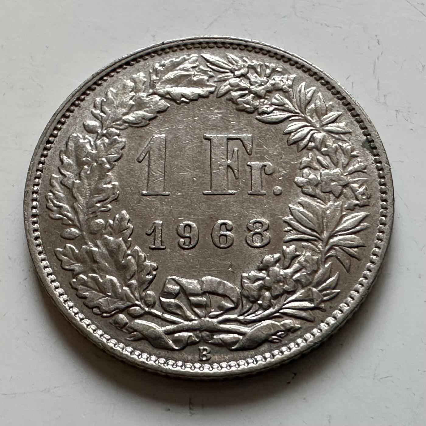 🌹外币初藏🌹🐯2025年第139场  每周二四六晚8️⃣点 接代拍 瑞士1968年一法郎