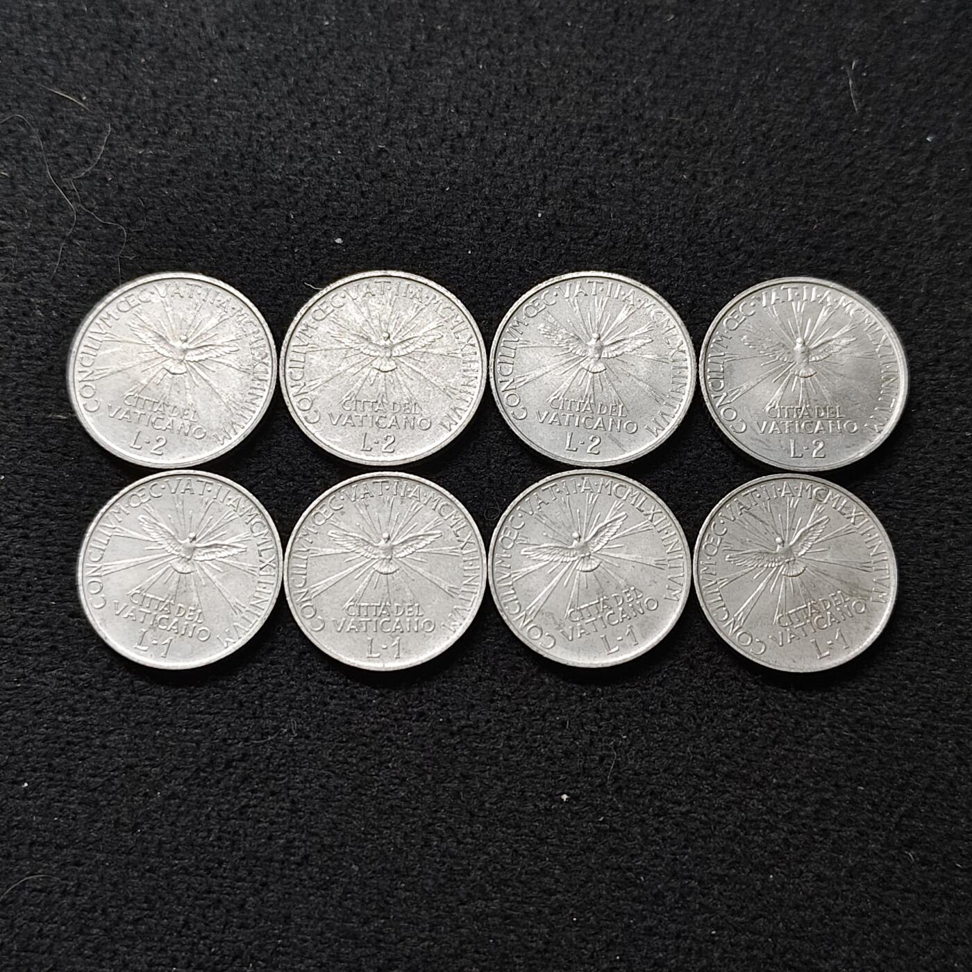 【全场包邮】纯粹捡漏拍484场（免费代拍第21场） 梵蒂冈1962年第二次梵蒂冈大公会议1-2里拉8枚一组