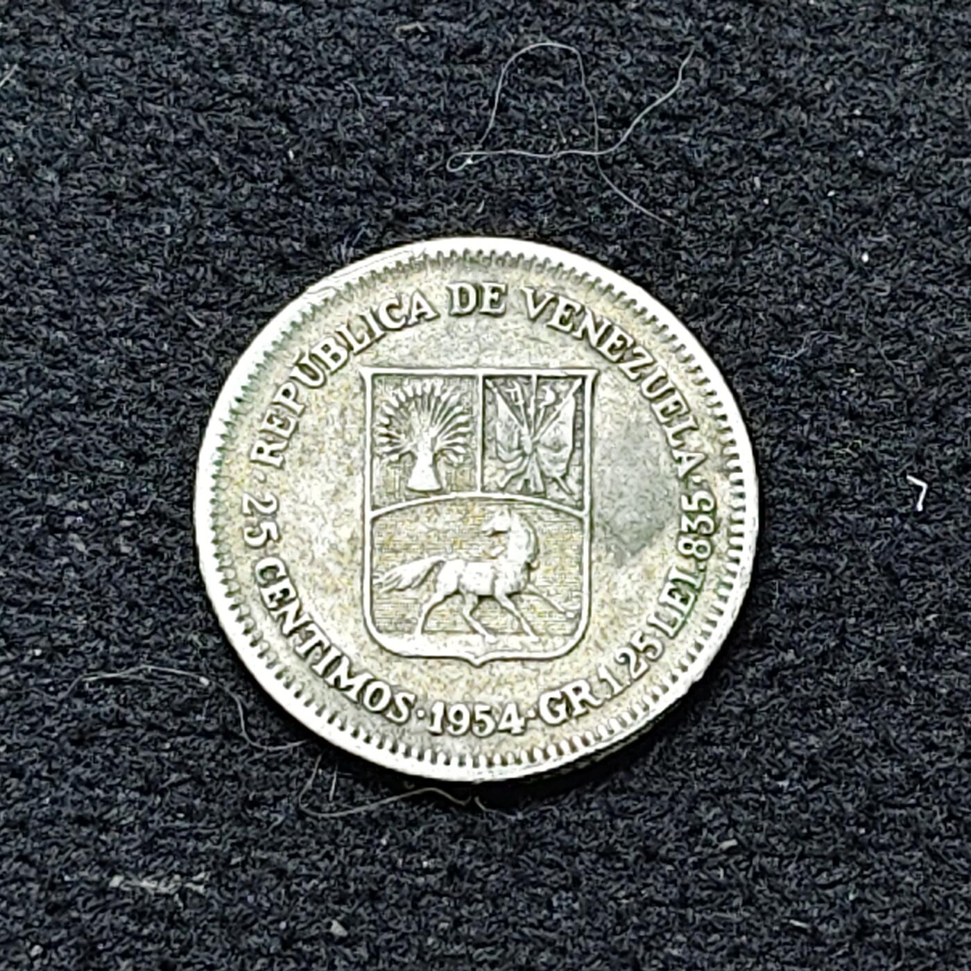 【全场包邮】纯粹捡漏拍484场（免费代拍第21场） 委内瑞拉1954年25分银币