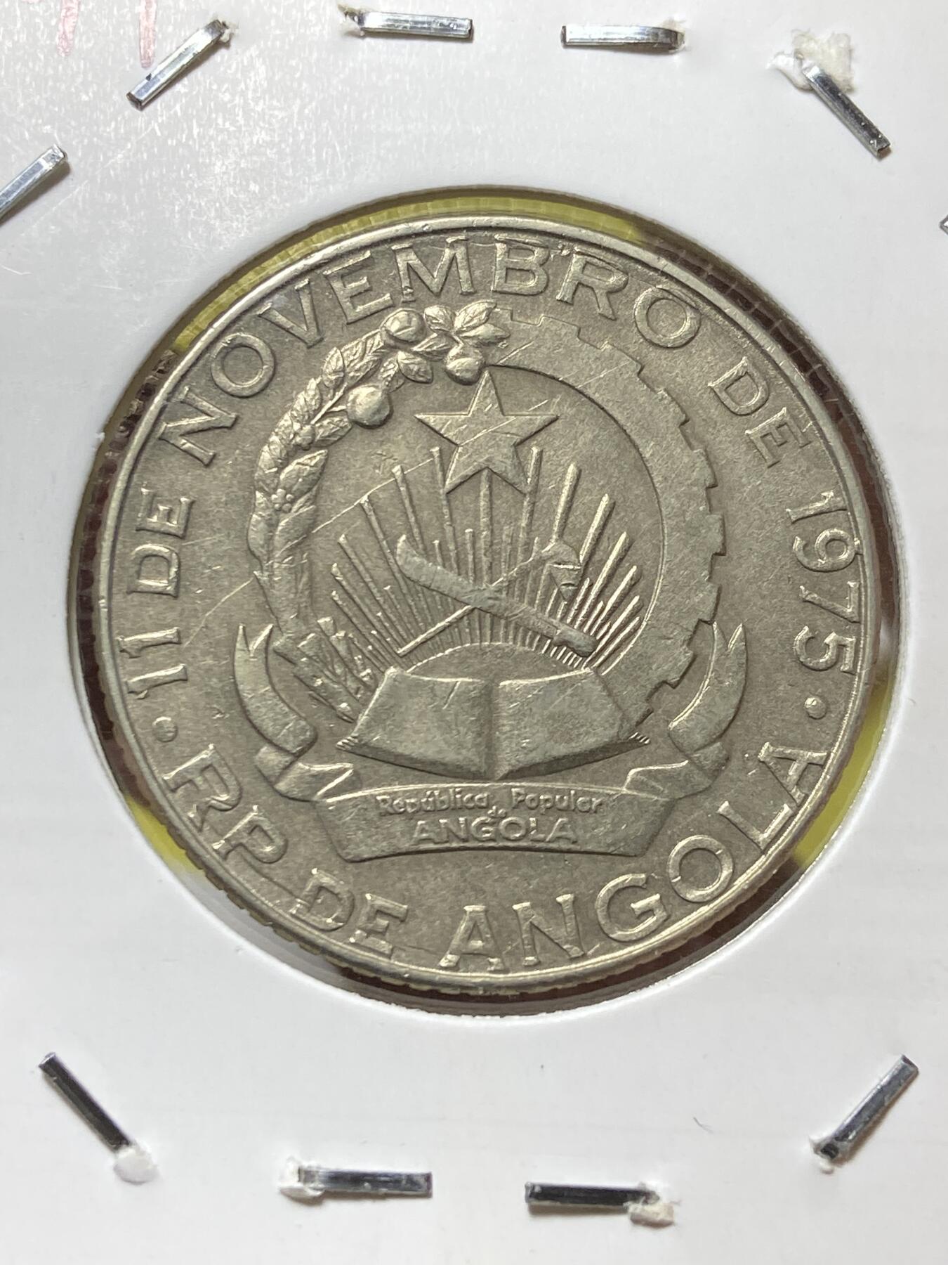 2025年第一百三十五场(总第一百六十一场）外国好品纸夹散币场(免佣金) 少见好品–安哥拉🇦🇴1977年10宽扎(独立后首套流通硬币第一版)