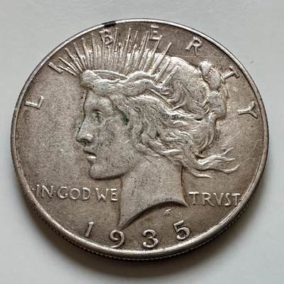 🌹外币初藏🌹🐯2025年第139场  每周二四六晚8️⃣点 接代拍 - 美国1935年和平银币