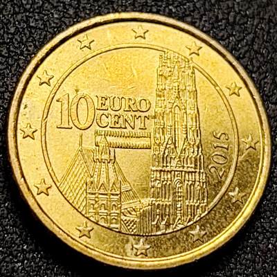 泉币菌-第144场-精品福利场 - 欧元 圣斯蒂芬大教堂 奥地利10欧分硬币 直径19.8MM 