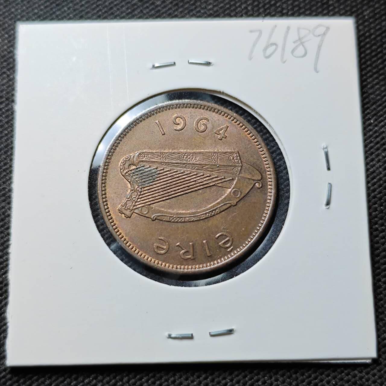 KK钱币收藏小铺 第376期  2月预留时间 周末发货  1964爱尔兰🐷