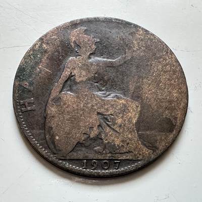 🌹外币初藏🌹🐯2025年第139场  每周二四六晚8️⃣点 接代拍 - 英国1907年半便士