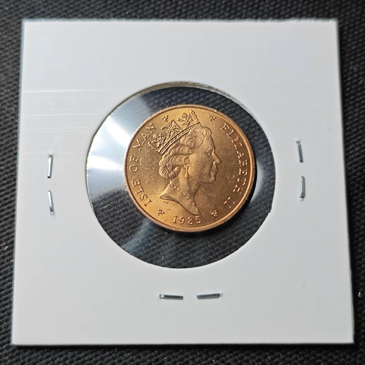 KK钱币收藏小铺 第377期  2月预留时间 周末发货  马恩岛1便士铜币 好品